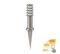 Pilona PORU con pica de suelo para exterior IP44 rejilla 39cm acero inoxidable