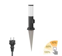 Pilona PORU con pica de tierra y cable de 2m para exterior negra redonda 38,5cm