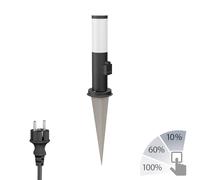 Pilona PORU con pica de tierra y cable de 2m para exterior negra redonda 38,5cm