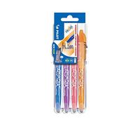 Pilot Funda 4 patines FriXion Ball Fun Punta media 0,7 mm Surtido Turquesa Violeta Rosa Naranja