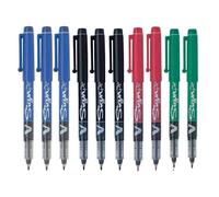 PILOT 10 Boligrafos V Sign Pen rotuladores (3 azul, 3 negro, 2 rojo, 2 verde)