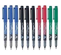 PILOT 10 Boligrafos V Sign Pen rotuladores (3 azul, 3 negro, 2 rojo, 2 verde)