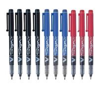PILOT 10 Boligrafos V Sign Pen rotuladores (negro, rojo, azul)