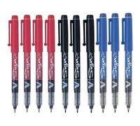 PILOT 10 Boligrafos V Sign Pen rotuladores (rojo, negro, azul)