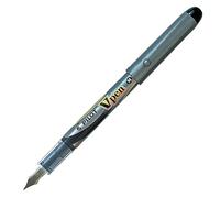 Pilot Pen Pluma desechable V-Pen Silver – Cuerpo plata, tinta líquida negra