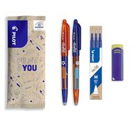 PILOT - 2 FriXion Ball + 3 Recambios + 1 Goma de REGALO - Bolígrafo Borrable Bonito - Edición Limitada FriXion Friends, Bolígrafo de la Amistad - Deporte - Recargable - Tinta Azul - Punta Media