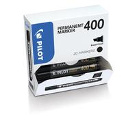 PILOT Box XXL 20 Marqueurs Permanents SCA 400 Pte Biseau Large Noir