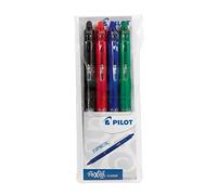 Pilot Bolígrafo 2270S4 Frixion Clicker – borrable 0,7 mm – pack de 4 (negro, rojo, azul y verde)