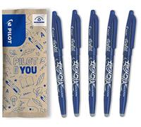 PILOT - 5 FriXion Ball - Bolígrafo Borrable Recargable - Azul | Tinta Termosensible - Escritura Fluida, Limpia, Sin Tachaduras - Azul - Punta Media (0,7mm)