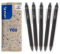 PILOT - 5 FriXion Point Clicker - Bolígrafo Borrable Retráctil - Negro | Tinta Termosensible - Escritura Precisa y Limpia - Recargable - Negro - Punta Fina (0,5mm)