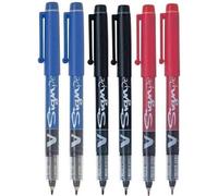 PILOT 6 Boligrafos V Sign Pen rotuladores (2 azules, 2 negros, 2 rojos)