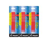 Pilot 77332 Recambio para bolígrafo de tinta de gel borrable FriXion, rojo, 3 unidades