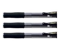 Pilot Â- Lote de 3 bolÃgrafos roller de tinta de gel G-2 punta ancha 1 mm, color negro