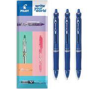 PILOT Acroball - Bolígrafo retráctil, gama Begreen 79% reciclado, paquete de 3 bolígrafos, punta fina de 0,7 mm, en embalaje de sobre, ideal para escribir, escuela, hogar, oficina (azul)