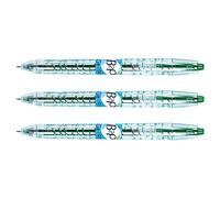 Pilot B2P Begreen - Lote de 3 bolígrafos de tinta de gel, punta fina, color verde
