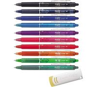 Pilot BL-FR7 Frixion - Lote de 10 bolígrafos rollers borrables (punta 0,7 mm, 10er Clicker), multicolor