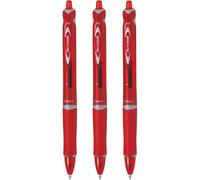 Pilot Bolígrafo Acroball BeGreen Retráctil Punta Bola 1mm Tinta Base de Aceite Rojo (Pack de 3)