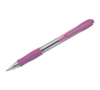 Pilot boligrafo de bola retractil supergrip - punta redonda 1.0mm - trazo 0.27mm - tinta de aceite - grip ergonomico - color rosa (12 uds)