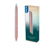 Pilot Bolígrafo Acro 1000 - Recargable retráctil - Caja regalo rosa dorado - Tinta negra punta media