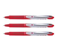 Pilot Bolígrafo Roller V-Ball 07 Retráctil Punta 0,7 mm Tinta Líquida Rojo (Pack de 3)