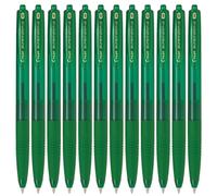 Pilot Bolígrafo Super Grip G Retráctil Punta Bola 1mm Grip Tinta Base de Aceite Verde (Pack de 12)