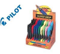 Pilot Bolígrafo Super Grip Retráctil de Colores Surtidos - Expositor de 60 unidades
