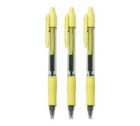 Pilot Bolígrafo Super Grip Retráctil Punta 1mm Recargable Tinta Base de Aceite Amarillo (Pack de 3)