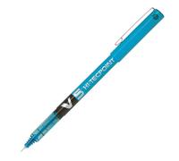 Pilot -Bolígrafo V5 con tinta líquida, punta de 0,5 mm (bolígrafo individual), cama individual negra, azul claro