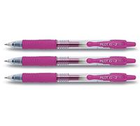 Pilot Bolígrafos de gel retráctiles G2, rosa, 3 puntas