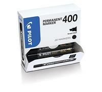 PILOT Box XXL 20 Marqueurs Permanents SCA 400 Pte Biseau Large Noir