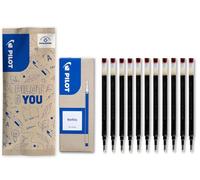 PILOT - Caja de 10 + 1 de Regalo Recambios BLS-G2-7 - Compatibles con Rollers 0,7 mm G2, G2 Plus, B2P Gel - Tinta Gel Intensa - Rojo - Punta Media