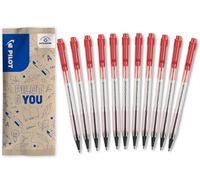 PILOT - Caja de 10 +1 Gratis BPS Matic - Bolígrafo - Escritura Ultra Fluida y Cómoda - Recargable y Retráctil - Rojo - Punta Fina