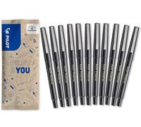 PILOT - Caja de 10 +1 Gratis Fineliner - Rotuladores - Escritura Fina con Tinta Líquida - Trazo Fluido - Secado Rápido - Negro - Punta Media