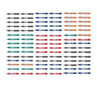 PILOT - Caja de 10U V-Board Master - Rotuladores pizarra blanca - Tinta borrado en seco - Recargable con tinta líquida colores intensos - Begreen - Negro, Azul, Rojo, Verde, Naranja Colores surtidos