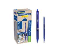PILOT - Caja de 12 FriXion Ball Clicker 07 + 12 Recambios - Bolígrafo Borrable con Tinta Termosensible - Bolígrafo Retráctil y Recargable - Azul - Punta Media
