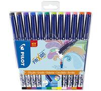 PILOT - Caja de 12 FriXion Fineliner - Rotuladores Borrables con Tinta Sensible al Calor - 12 colores - Punta Media