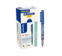 PILOT - Caja de 20 V-Sign Pen - Rotuladores de Tinta Líquida con Escritura Suave y Precisa - Tinta Intensa de Secado Rápido - Azul - Punta Media