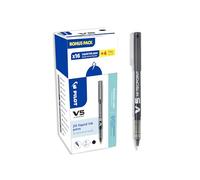 PILOT - Caja de 20 V5 - Bolígrafos Rollers de Tinta Líquida - Escritura Fluida y Precisa - Secado Rápido - Negro - Punta Fina (0,5 mm)