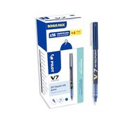 PILOT - Caja de 20 V7 - Bolígrafos Rollers de Tinta Líquida - Escritura Fluida y Precisa - Secado Rápido - Azul - Punta Media (0,7 mm)