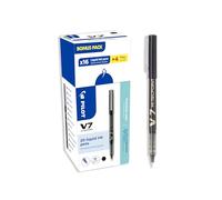 PILOT - Caja de 20 V7 - Bolígrafos Rollers de Tinta Líquida - Escritura Fluida y Precisa - Secado Rápido - Negro - Punta Media (0,7 mm)