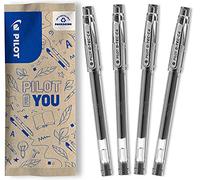 PILOT Caja de 4 G-Tec C4 - Bolígrafos Roller de Tinta de Gel - Negro - Punta Ultra Fina para Trabajos de Alta Precisión (trazo de 0,2 mm)