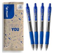 PILOT - Caja de 4 G2 Plus - Bolígrafos Roller de Tinta de Gel - Retráctiles y Recargables - Azul - Punta Media