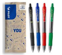 PILOT - Caja de 4 G2 Plus - Bolígrafos Roller de Tinta de Gel - Retráctiles y Recargables - Negro, Azul, Rojo, Verde - Punta Media