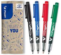 PILOT - Caja de 4 Rotuladores V-Sign - Rotuladores para escribir de Tinta Líquida - Trazo Suave Perfecto - Secado Rápido - Azul, Negro, Rojo, Verde - Punta Media de 2,0 mm
