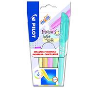Pilot Pen Subrayadores Frixion Light – Juego de 6 con goma de borrar – Blanco