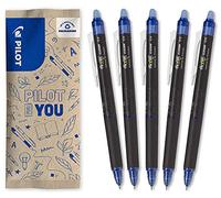 PILOT - Caja de 5 FriXion Point Clicker 0,5 - Bolígrafo Retráctil de Tinta Termosensible Borrable - Bolígrafo Recargable - Azul - Punta Fina