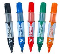 Pilot Pen – Rotuladores pizarra V-Board Master – Pack 5 colores – Borrado en seco, recargable