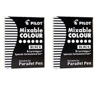 PILOT Cartucho de tinta paralelo negro juego de 2