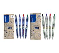 PILOT - Flowpack 4uds B2P GEL 0,7 - Bolígrafo Roller tinta de gel - Medio - Negro, Azul, Rojo, Verde & Flowpack 4uds B2P ECOBALL 1mm - Bolígrafo Tinta base aceite - Medio - Negro, Azul, Rojo, Verde