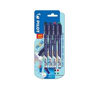 Pilot FriXion 702537007 - Lote de 4 finas, color negro/azul/rojo/verde